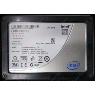 Нерабочий SSD 40Gb Intel SSDSA2M040G2GC 2.5" FW:02HD SA: E87243-203 (Череповец)